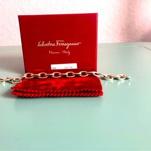 Authentic Salvatore Ferragamo Sterling Silver Link Bracelet